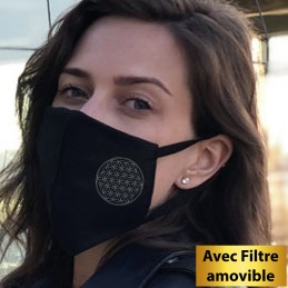 Masques - Masque avec filtre amovible inclus et Fleur de Vie Brodée - 12,00 € - ZZ11_VP_FDV_EMB - zigzag-concept.lu - Luxembo...