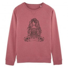 Textiles - Women's organic cotton sweatshirt with yoga embroidery - 50,00 € - ZZ_SWEATYOGA - zigzag-concept.lu - Luxembourg -...