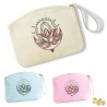 Trousse en coton BIO avec Lotus brodé