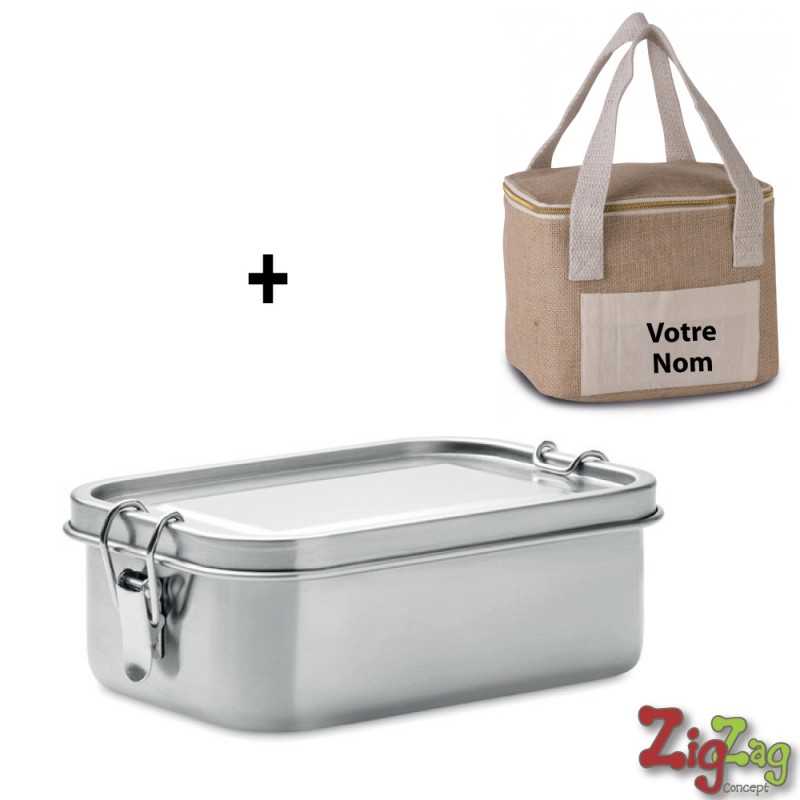 Accessories - Lunchbox in stainless steel with isothermal bag to be customised online - 38,50 € - ZZ2_9105_TD - zigzag-concep...
