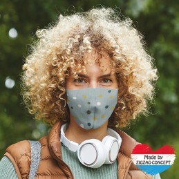 Masque tissu motifs pois...