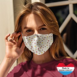 Masken - Muster Textiles Muster Mehrfarbene Dreiecke, Eingegliedertes Filter eingeschlossen - 10,00 € - ZZ_2C_blanc_triangles...