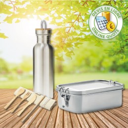 Zubehör - Mini Adventure Kit mit Wasserflasche, Besteckset, Lunchbox aus Edelstahl. Online-Angebot ab 10 Stück. - 0,00 € - ZZ...