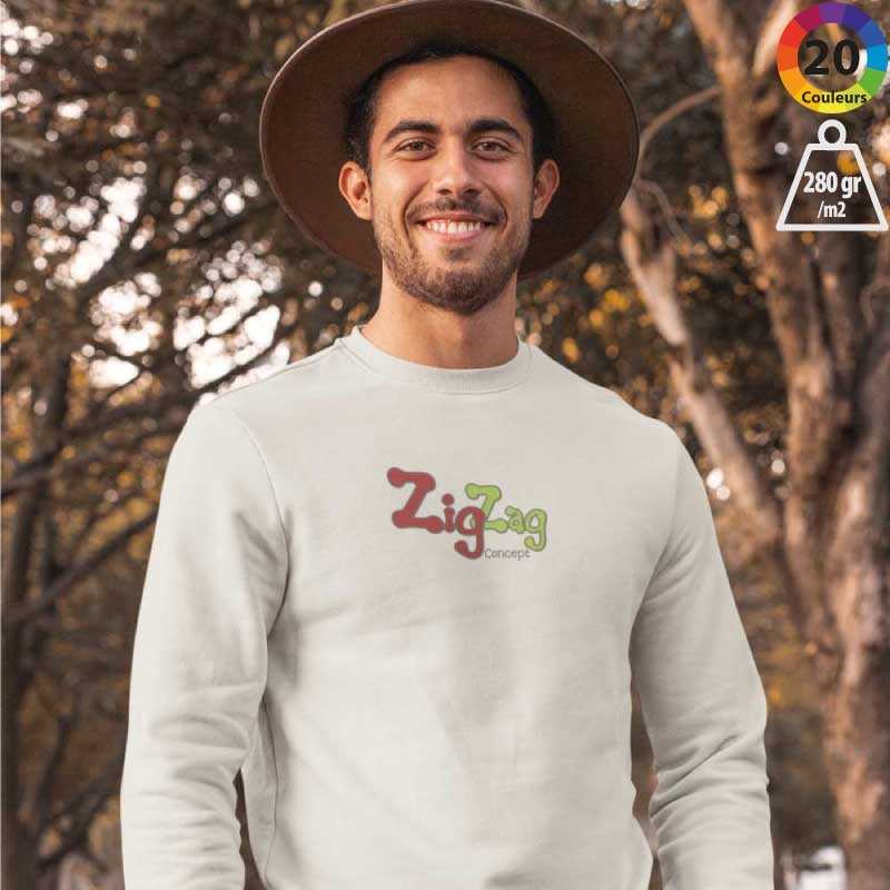 Personalisierte Sweatshirts - Sweat Mann aus Bio-Baumwolle und recycelter Polyester, die angepasst werden müssen - 15,68 € - ...