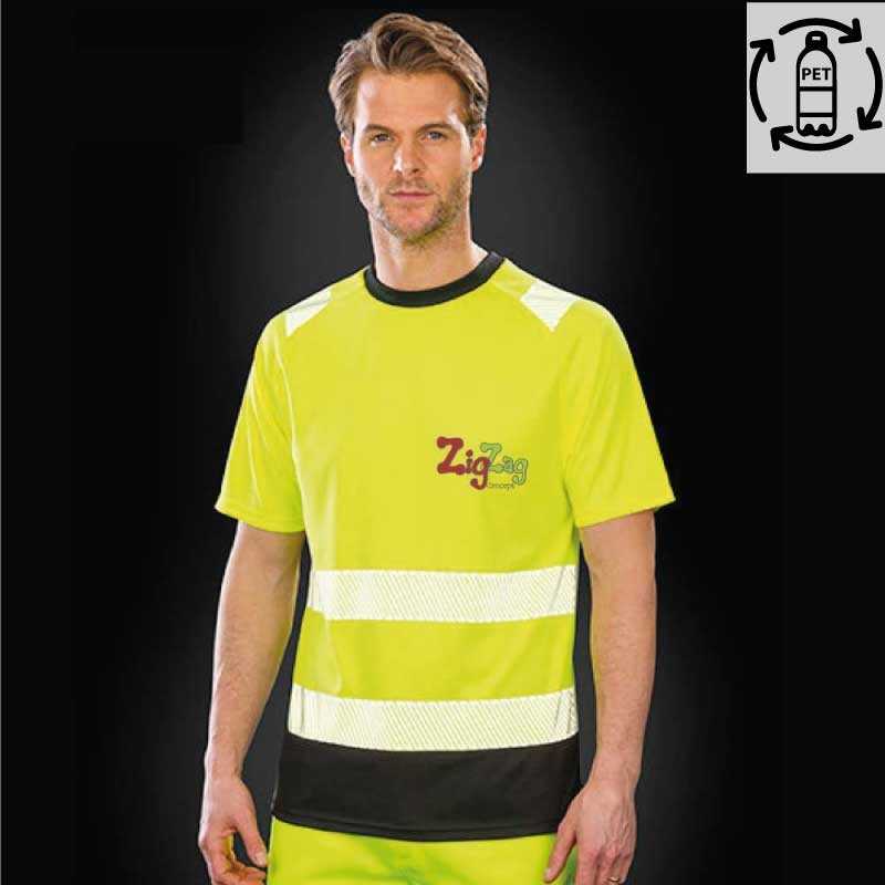 Vêtements Haute Visibilité / de Travail - T-shirt de sécurité en polyester recyclé, frais et respirant à personnaliser - 17,5...