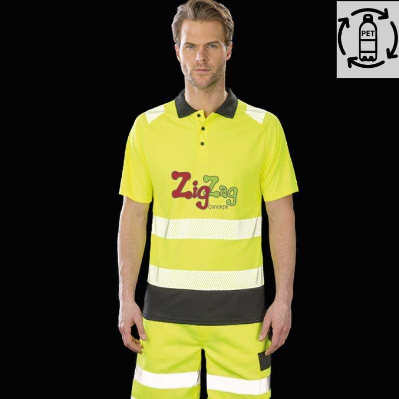 Arbeitskleidung / Warnschutzkleidung - Sicherheits-Poloshirt aus recyceltem Polyester, frisch und atmungsaktiv zum Personalis...