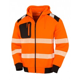 High Visibility Clothing & Safety - Customizable recycled polyester safety hooded sweatshirt jacket.. - 41,90 € - ZZ5-R503X -...