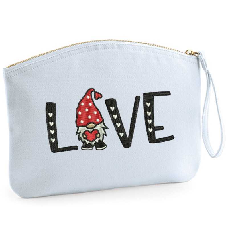 Idées cadeaux - copy of Personalized organic cotton pencil case with embroidered Lotus - 33,00 € - ZZ10_820LOV - zigzag-conce...