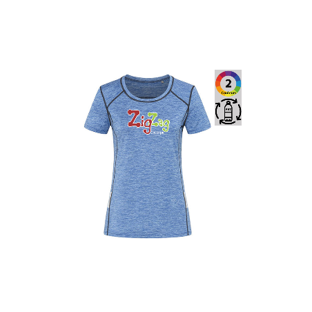 T-shirt de sport femme réfléchissant en polyester recyclé à personnaliser