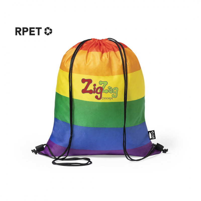 Textilien zum Personalisieren - Anpassbarer Regenbogen-Rucksack aus recyceltem Polyester - 2,30 € - ZZ8_1921 - zigzag-concept...
