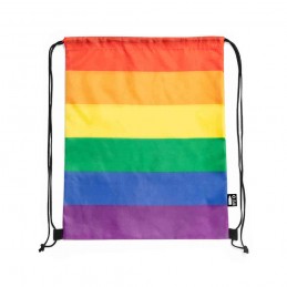 Textilien zum Personalisieren - Anpassbarer Regenbogen-Rucksack aus recyceltem Polyester - 2,30 € - ZZ8_1921 - zigzag-concept...